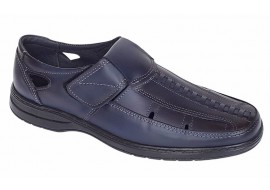 Pantofi barbati casual din piele naturala, calapod lat - Model GKR24 Bleumarin